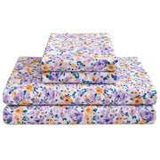 Purple Yellow Flower Bed Sheets Set