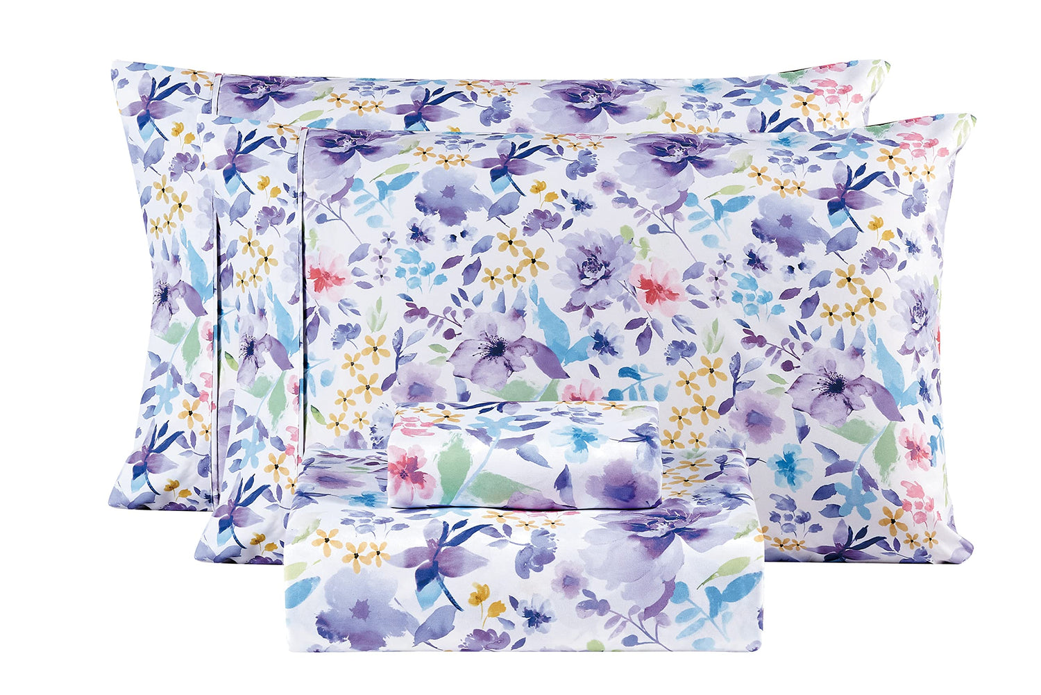 Purple Flower Bed Sheets Set