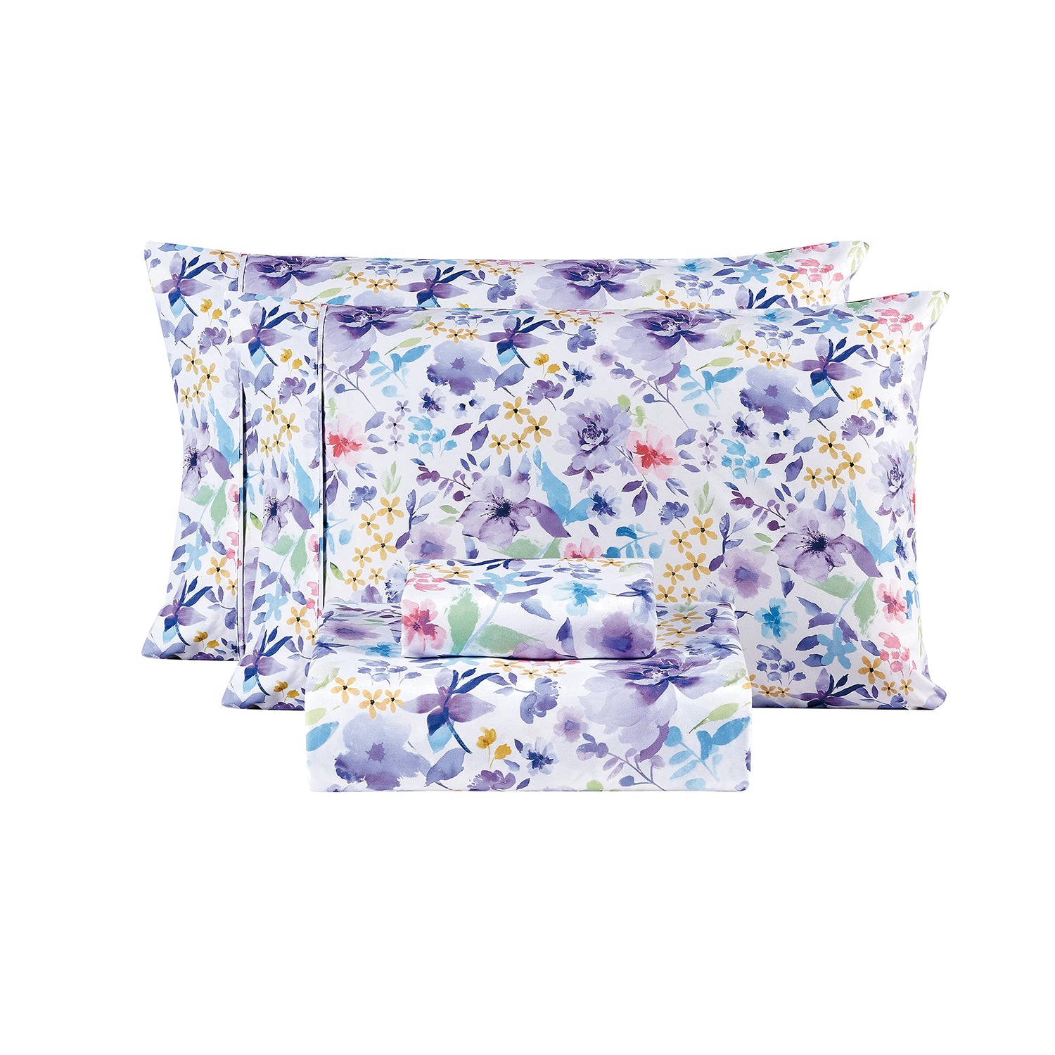 Purple Flower Bed Sheets Set