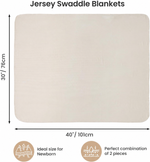 Grey and khaki jersey swaddle blankets, 2 pieces, each 40 by 30 inches