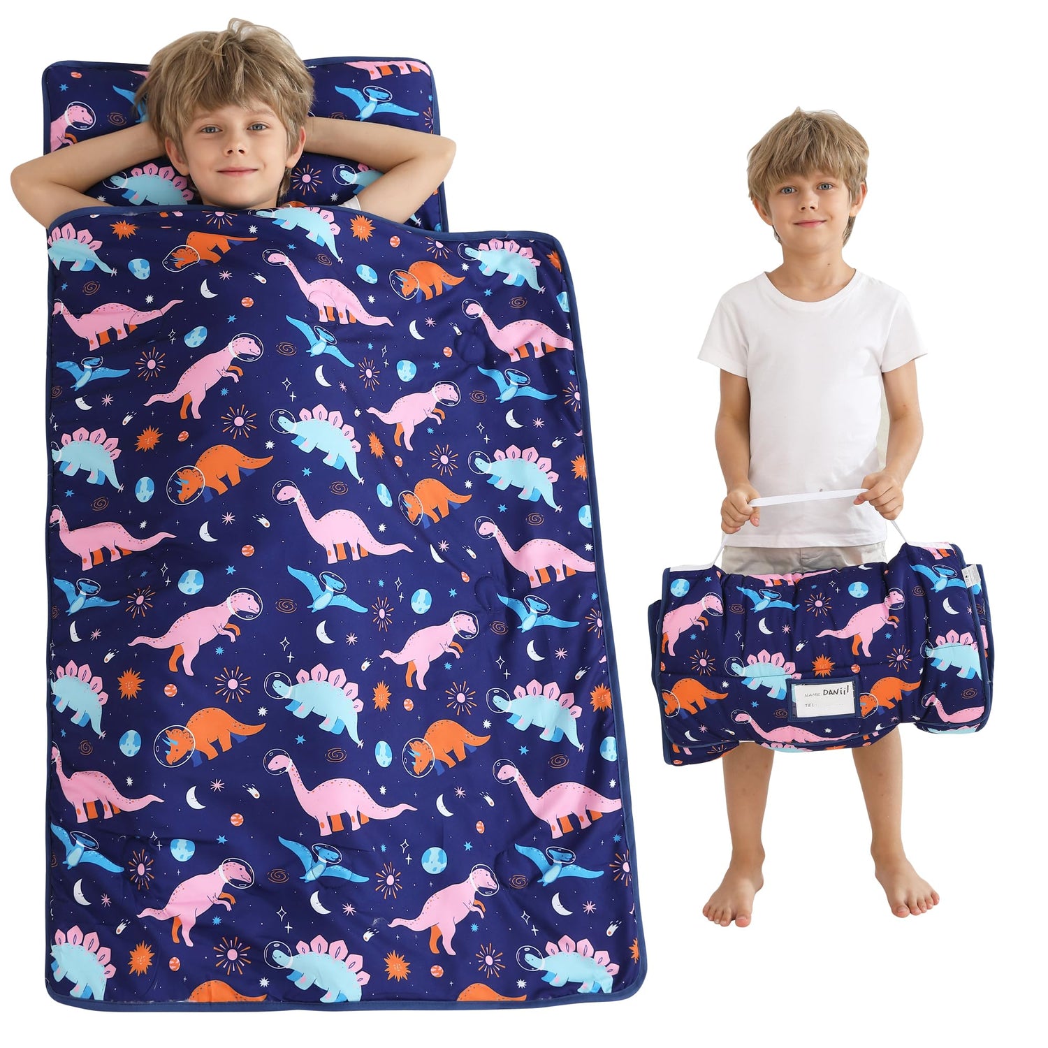 Dinosaur Toddler Nap Mat with Pillow and Blanket