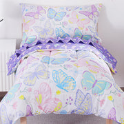 Colorful Butterfly Toddler Comforter Set– 4 Piece