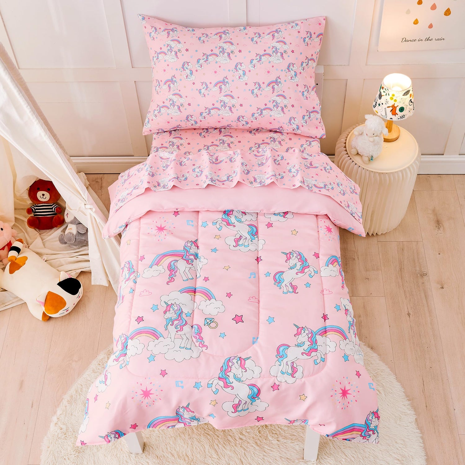 Unicorn Toddler Bedding Set for Girls
