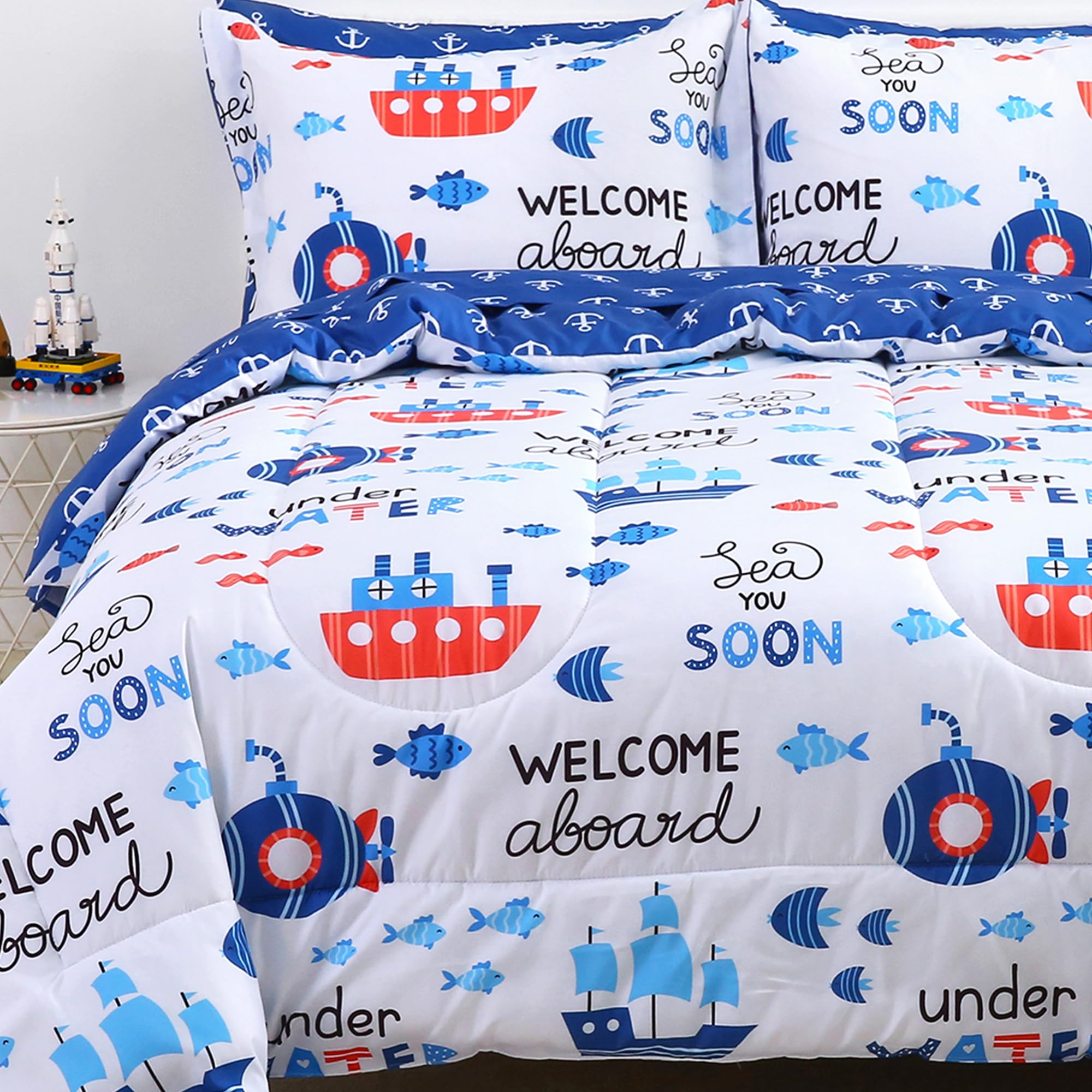 Ocean Navigation Kids Comforter Sets– 5 or 7 Piece Options