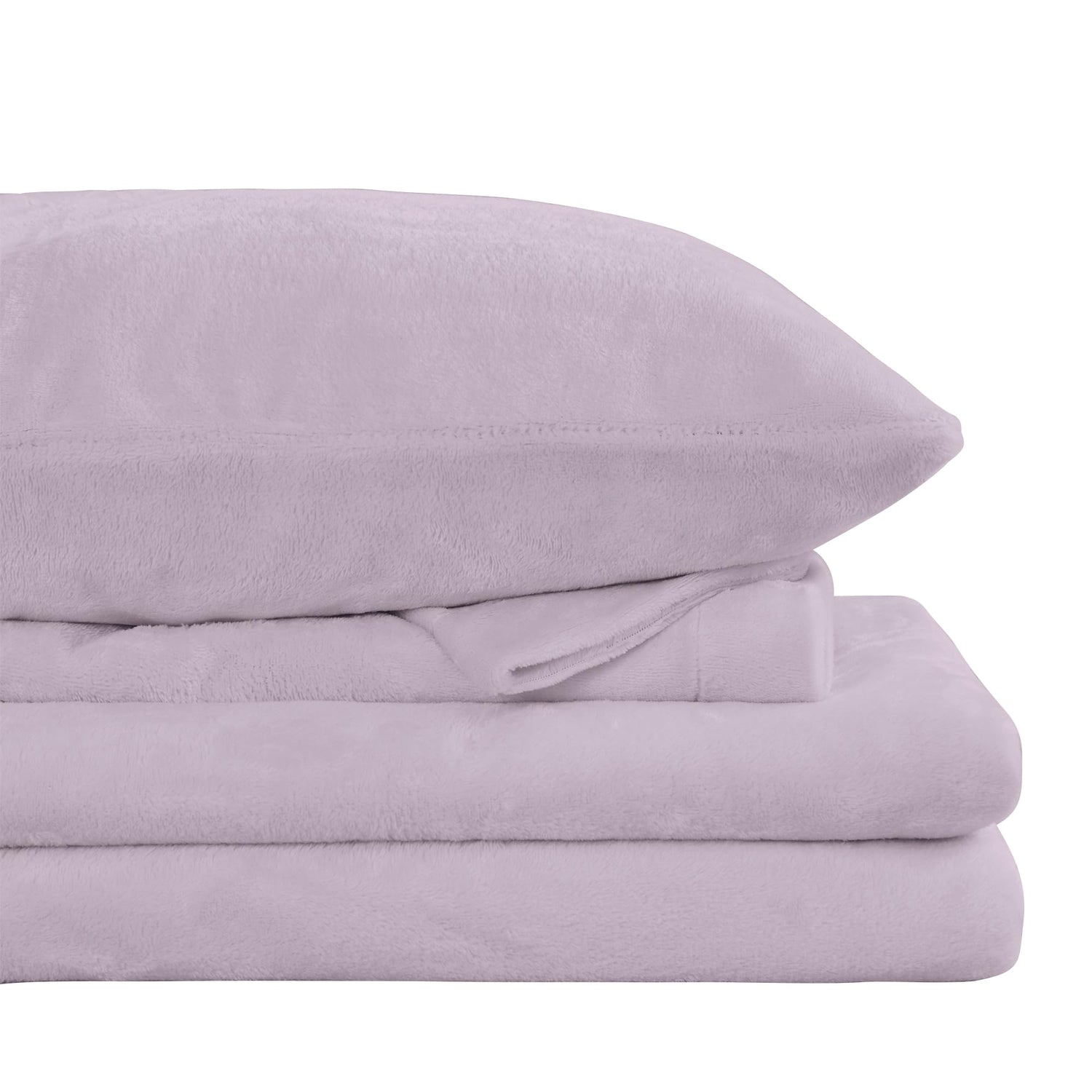 Violet Printed Micro Fleece Bed Sheet Set