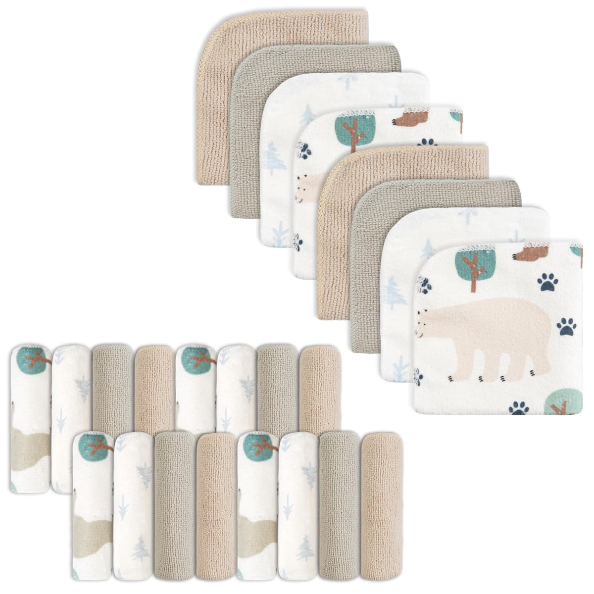 Bear 9x9 Baby Washcloths