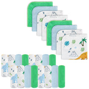 Dinosaurs Trees 9x9 Baby Washcloths