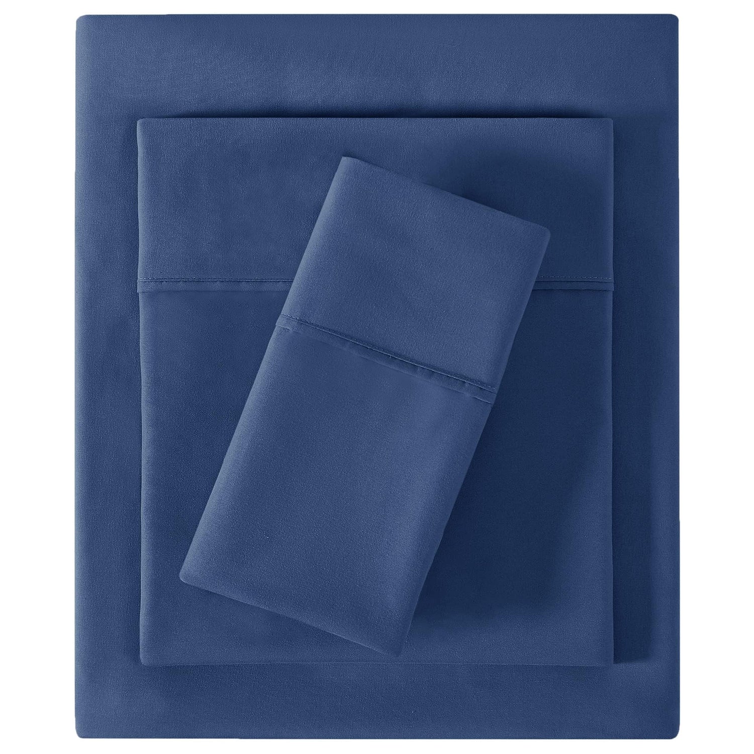 Viviland Bed Sheet Set - Soft Twin Bed Sheets - Brushed Microfiber Fitted Sheet with 15" Deep Pockets - Breathable 3 Pieces Sheet Set for Twin Bed - Bedding Sheets & Pillowcases, Navy