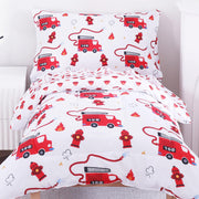 Fire Truck Toddler Comforter Set– 4 Piece