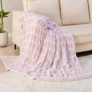 Light Pink Warm Fuzzy Faux Fur Blanket