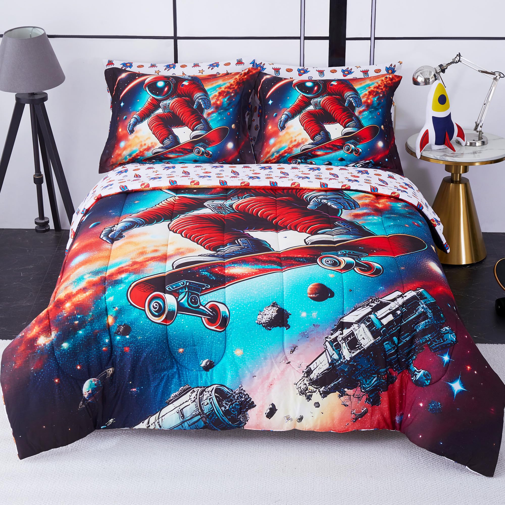 Space Astronaut Kids Comforter Sets– 5 or 7 Piece Options
