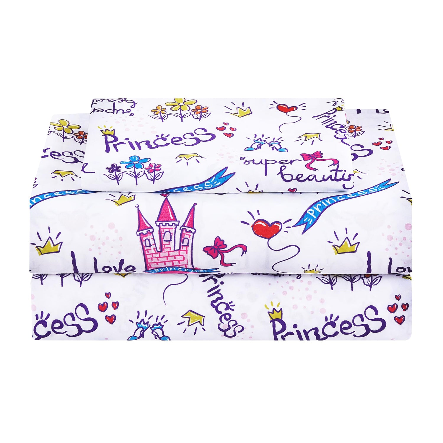 Castle Crystal Shoes Kids Bed Sheet Set