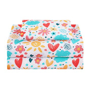 Colorful Flower Love Kids Bed Sheet Set