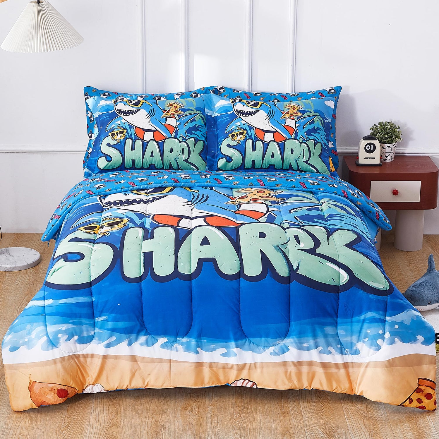 Shark Beach Party Kids Comforter Sets for Boys
