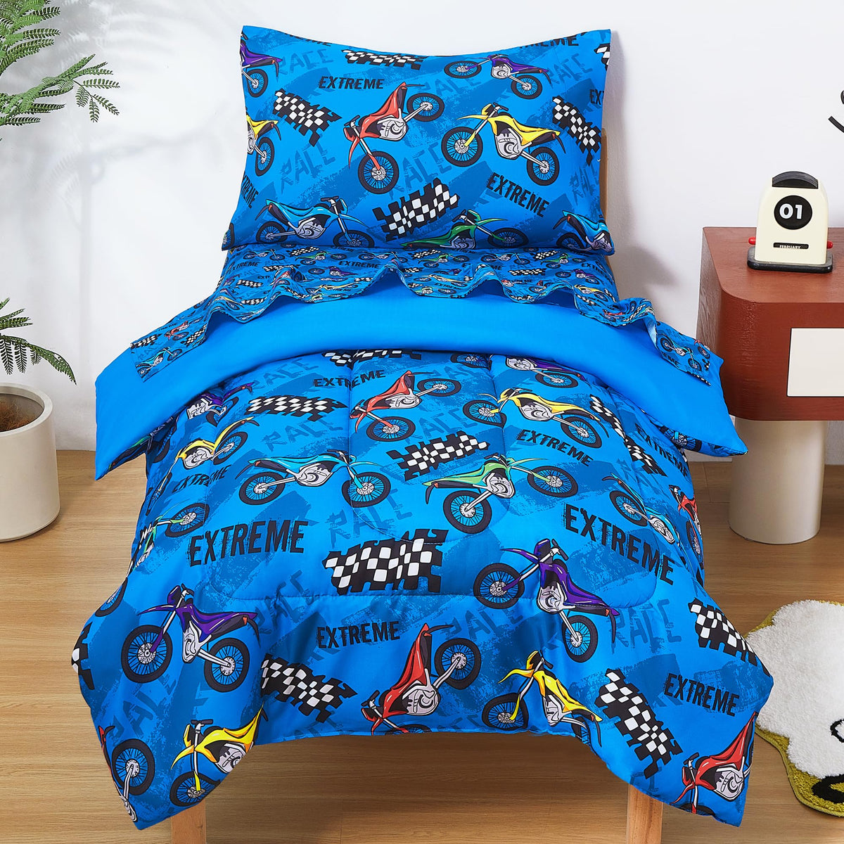 Motorcycle Comforter Set– 4 Piece