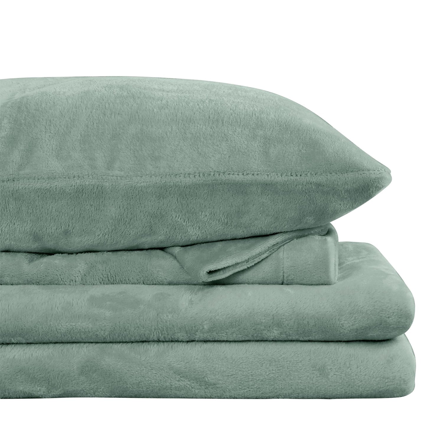 Emerald Green Printed Micro Fleece Bed Sheet Set