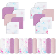 Pink-mermaid 9x9 Baby Washcloths