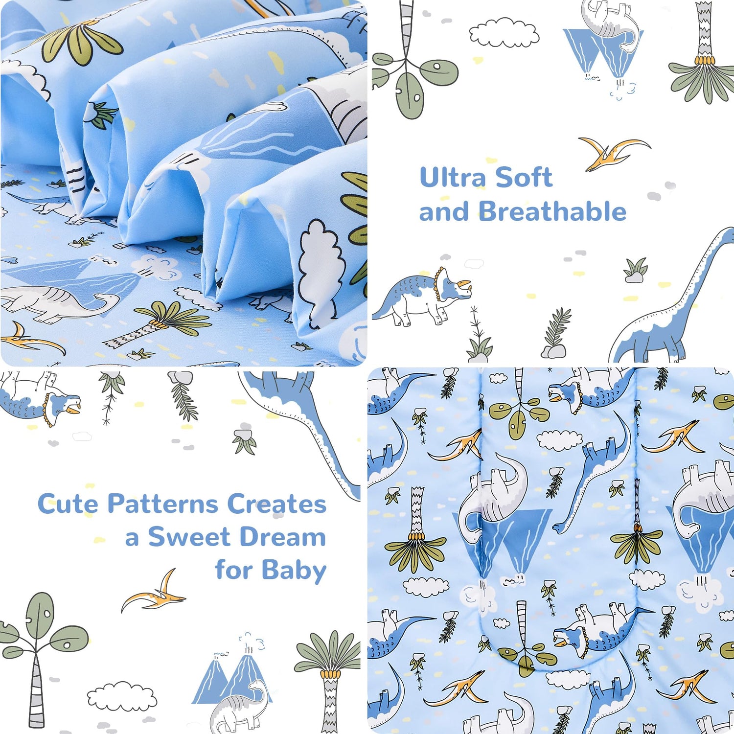 Dinosaur Toddler Bedding Set for Boys