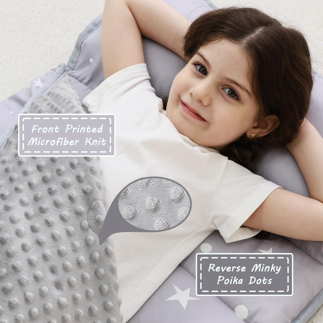 Gray Elephant Toddler Nap Mat with Pillow & Blanket