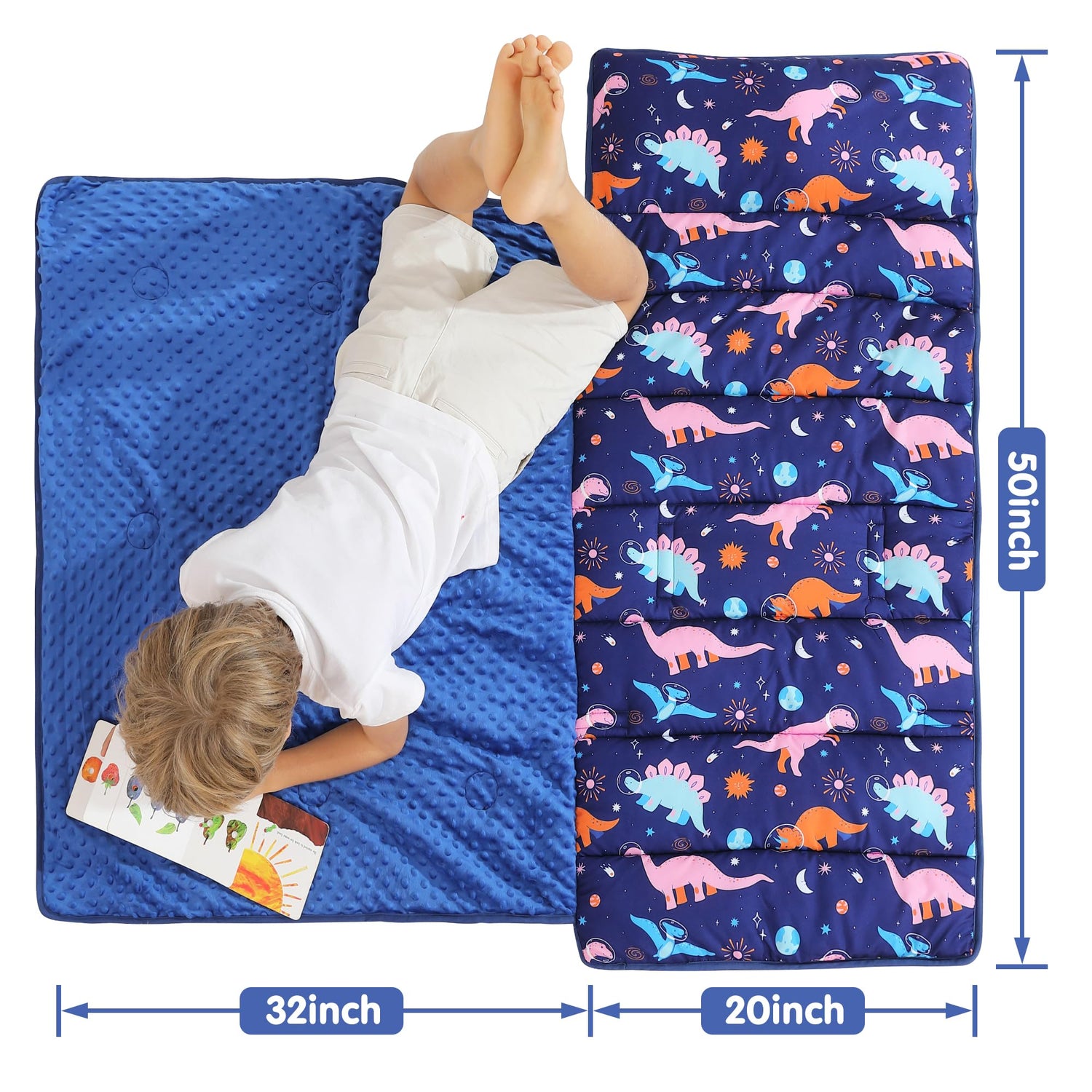 Dinosaur Toddler Nap Mat with Pillow and Blanket