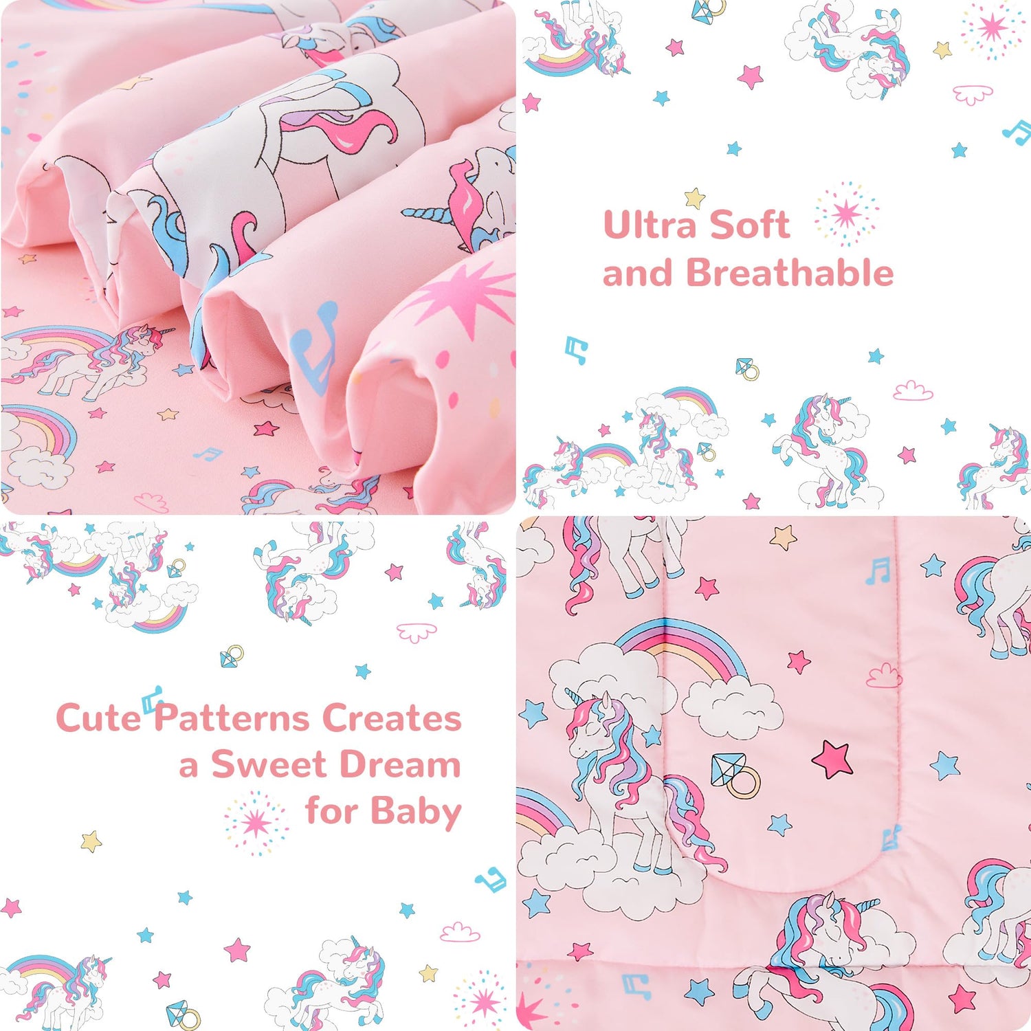 Unicorn Toddler Bedding Set for Girls
