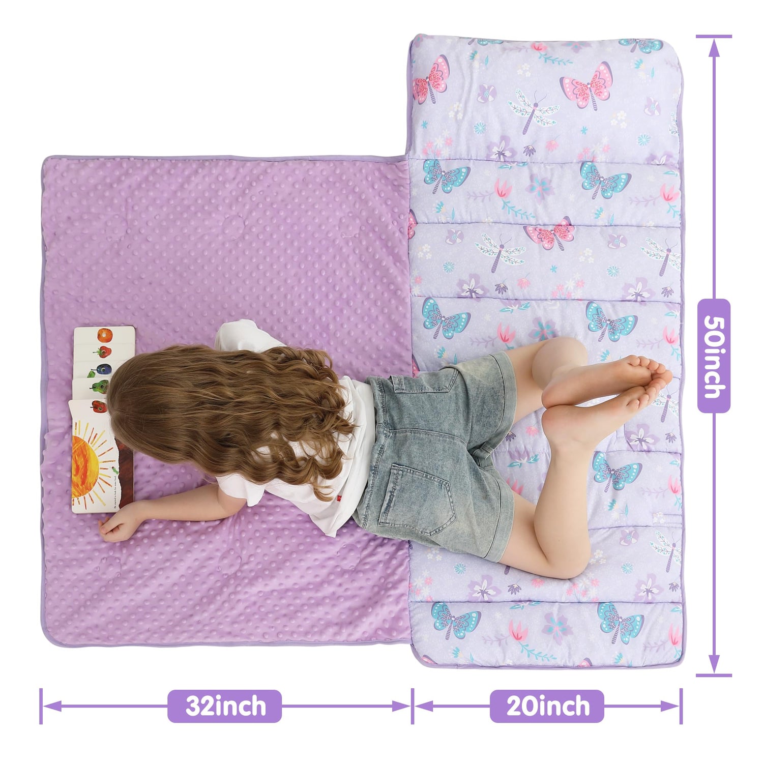 Butterfly Toddler Nap Mat with Pillow and Blanket
