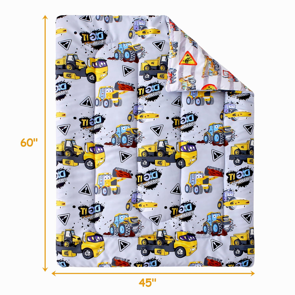 Heavy-Duty Vehicles Toddler Comforter Set– 4 Piece