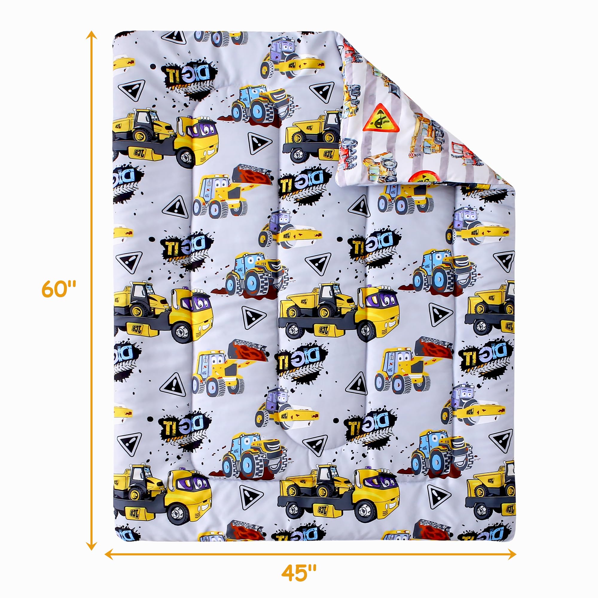Heavy-Duty Vehicles Toddler Comforter Set– 4 Piece