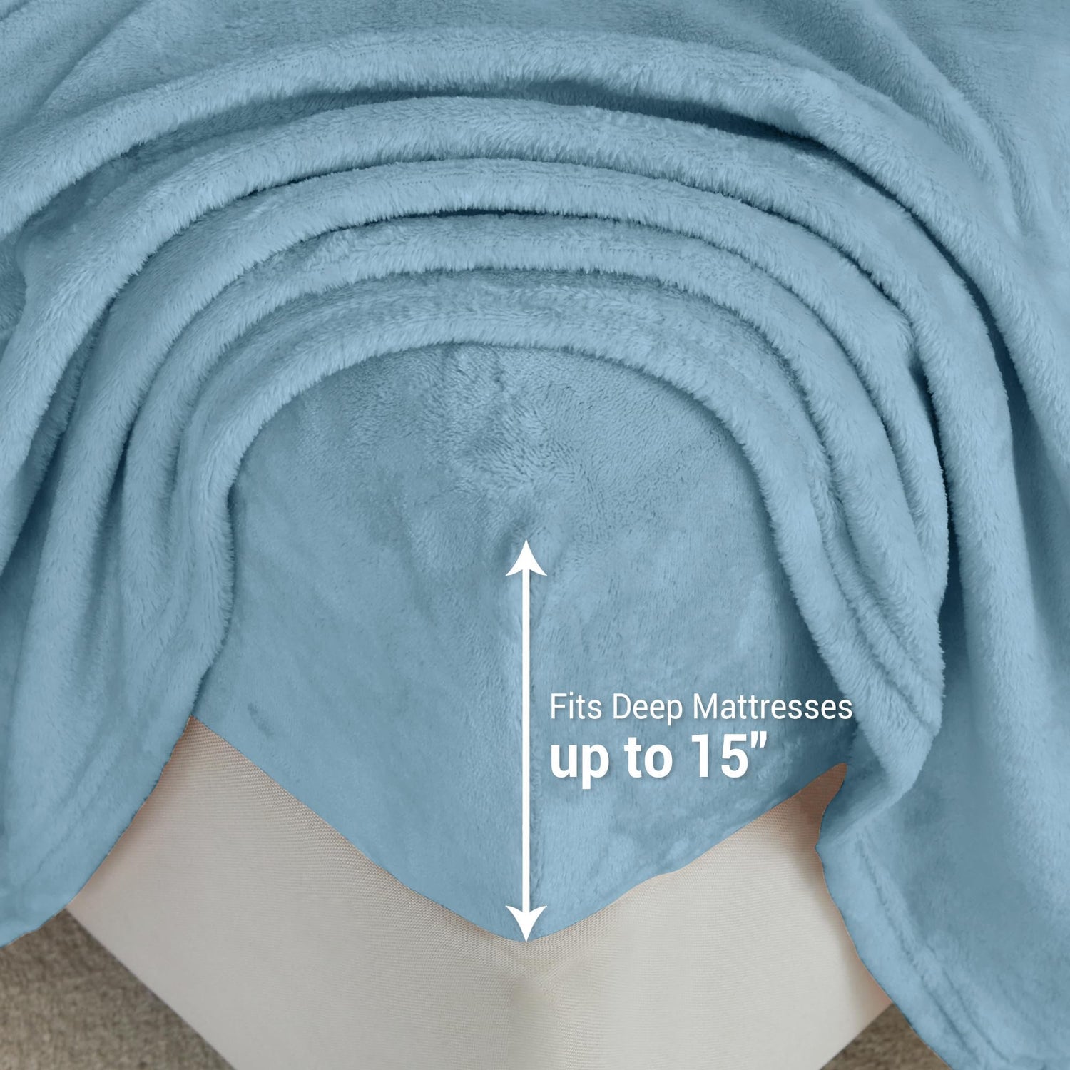 Light Blue Printed Micro Fleece Bed Sheet Set