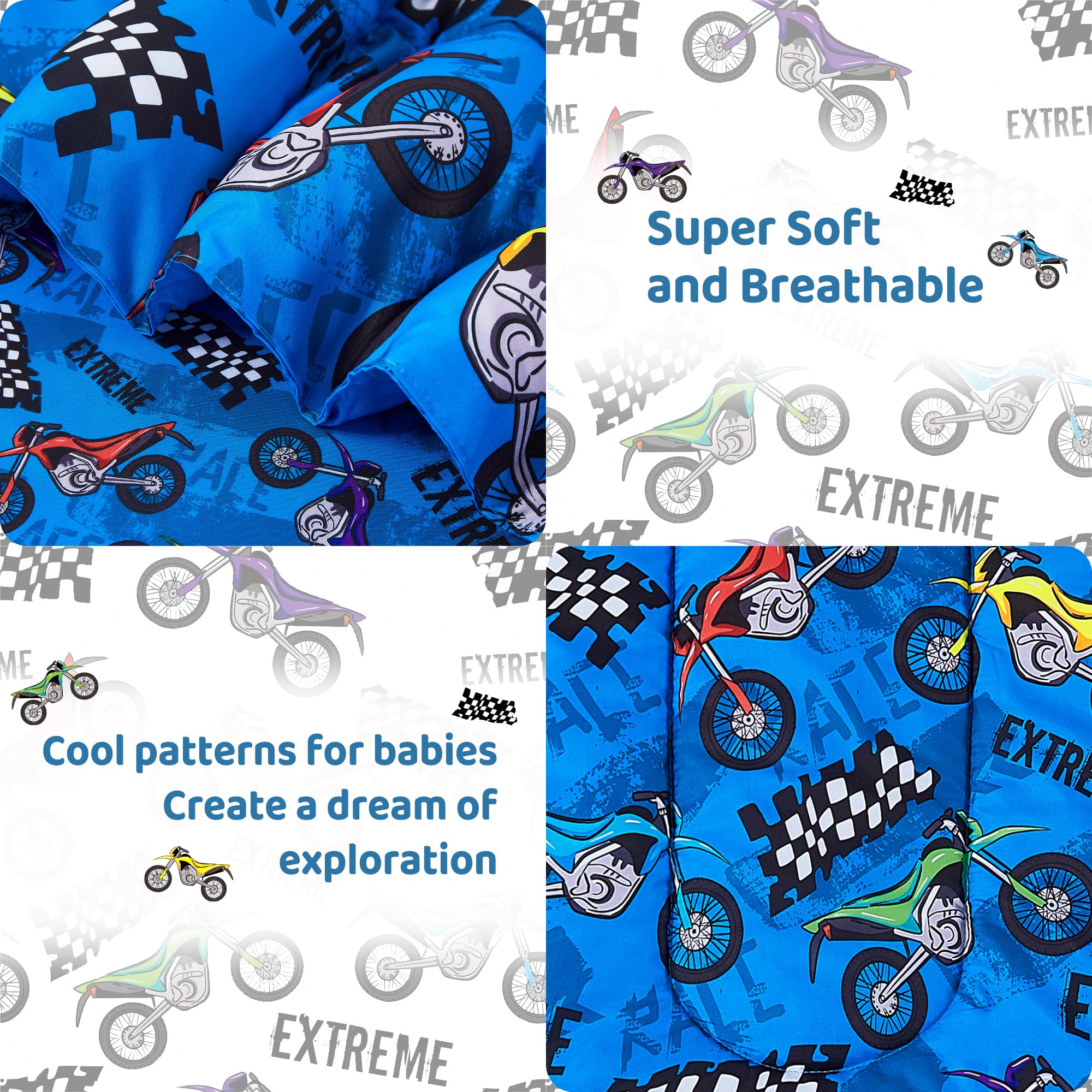 Motorcycle Comforter Set– 4 Piece