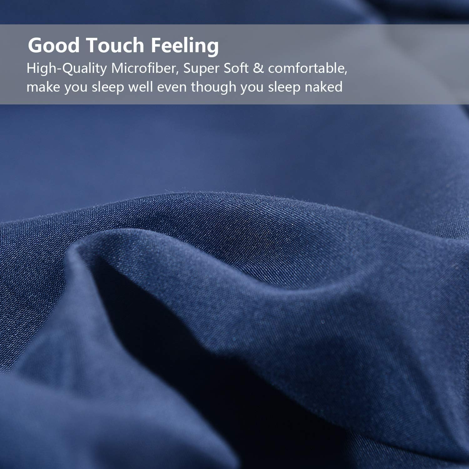 Viviland Bed Sheet Set - Soft Twin Bed Sheets - Brushed Microfiber Fitted Sheet with 15" Deep Pockets - Breathable 3 Pieces Sheet Set for Twin Bed - Bedding Sheets & Pillowcases, Navy