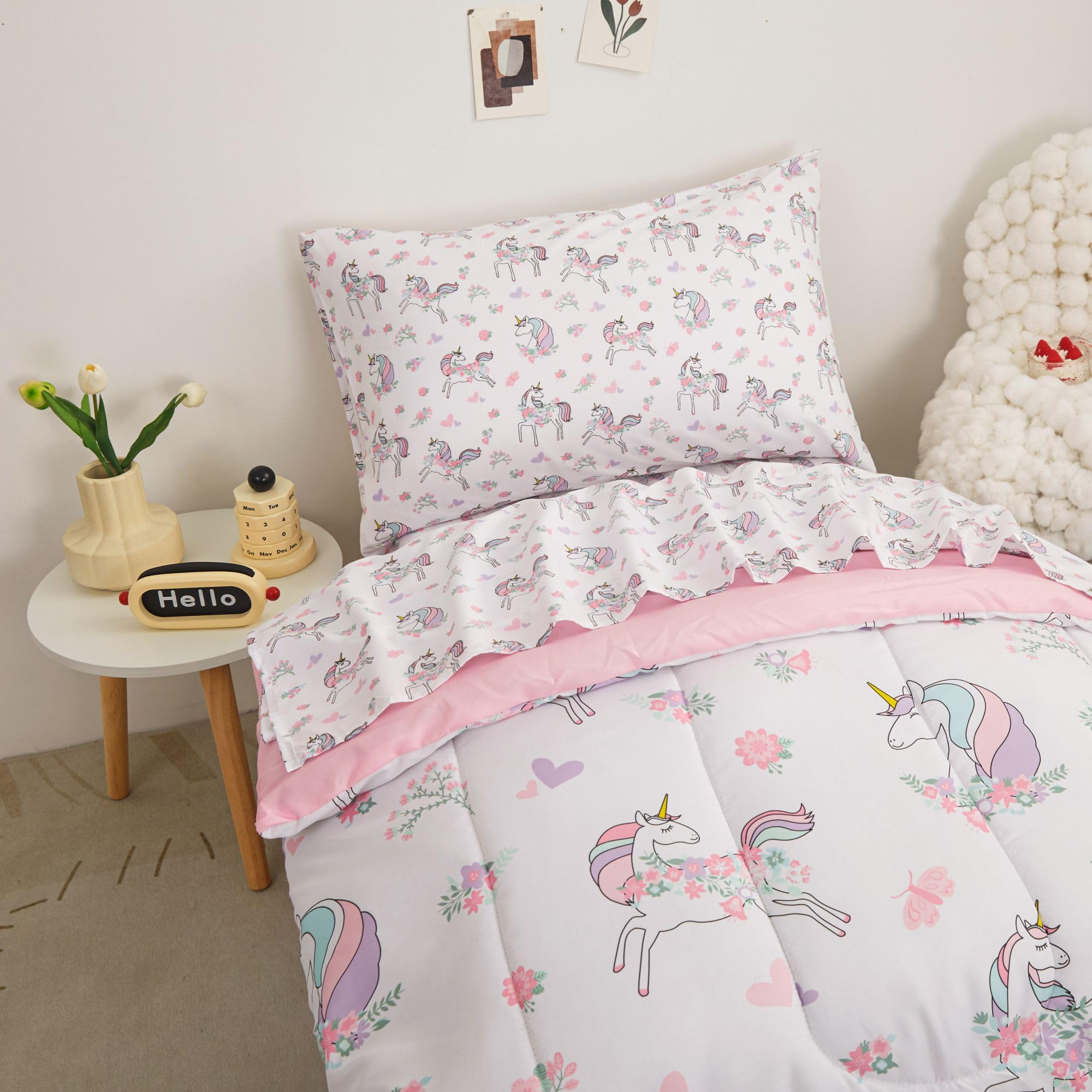 Unicorn Toddler Comforter Set– 4 Piece