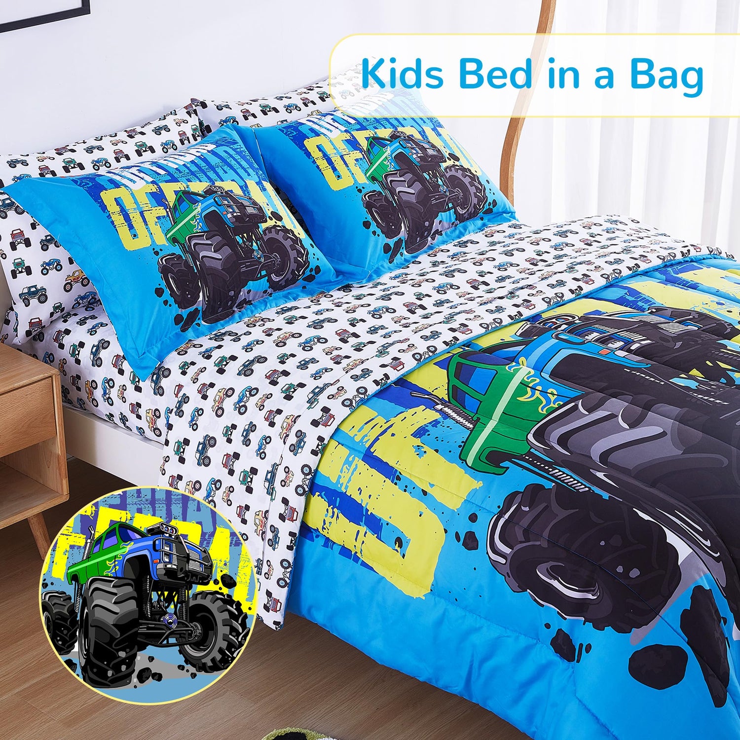 Off - Road Truck Kids Comforter Sets for Boys