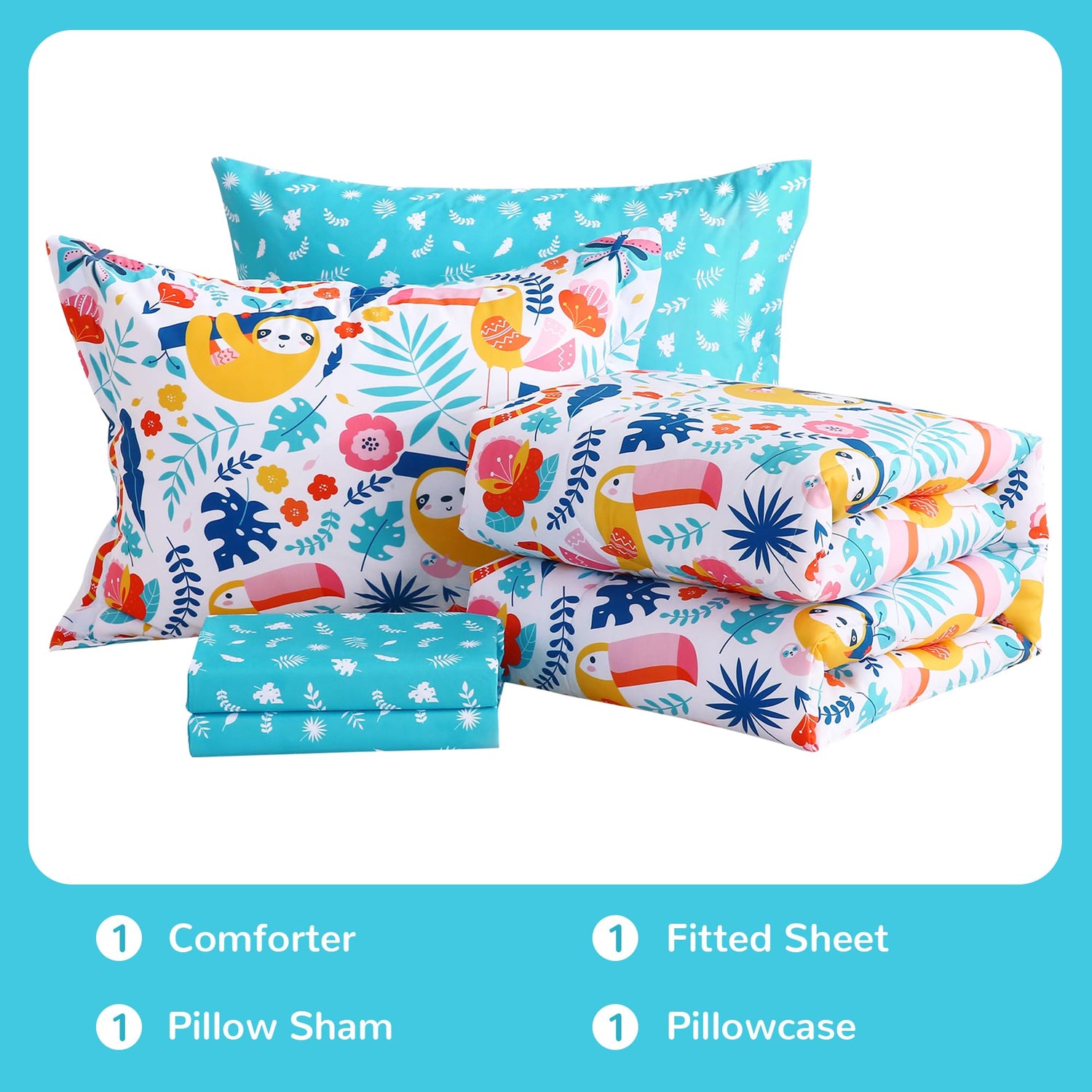 Sloth Kids Comforter Sets for Girls