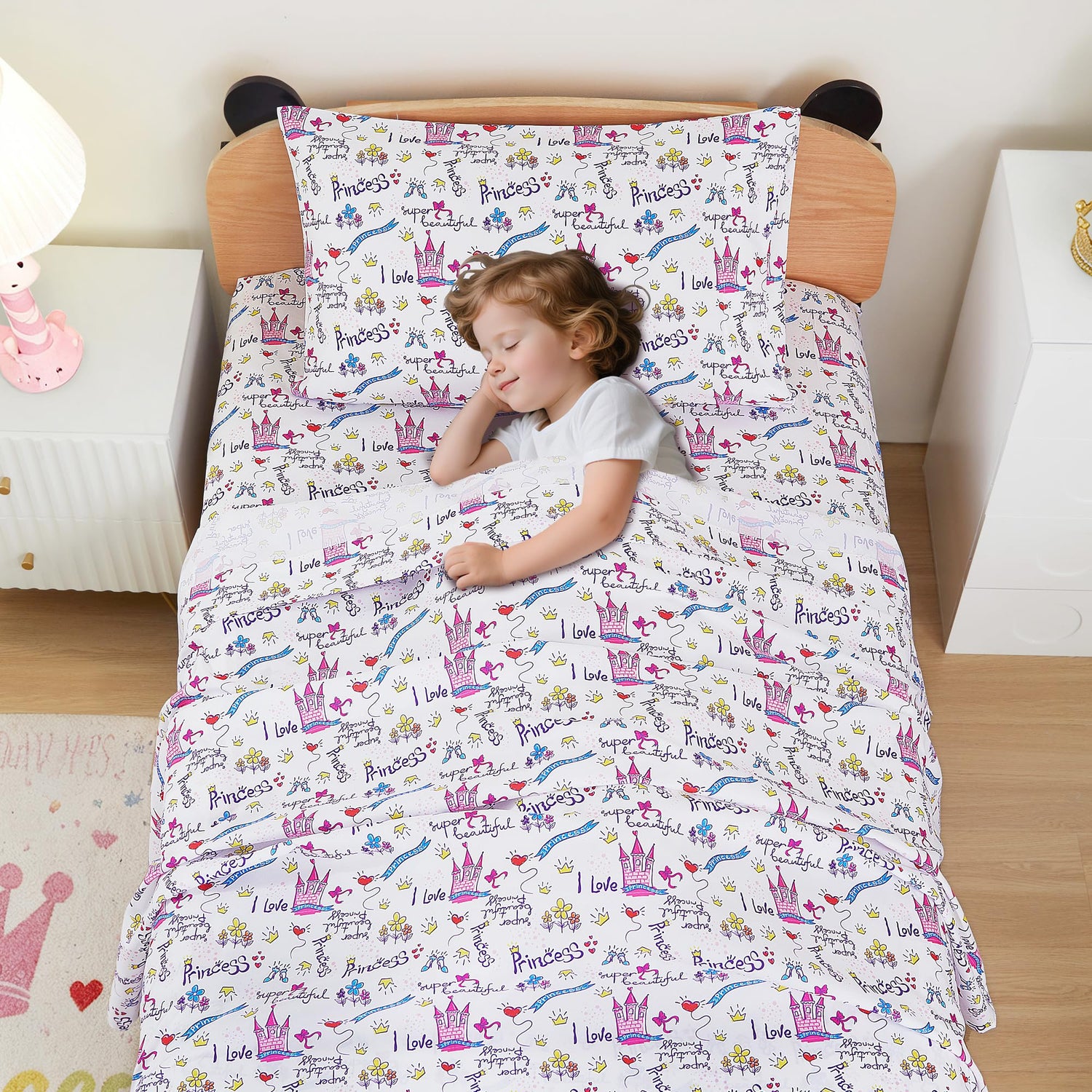Castle Crystal Shoes Kids Bed Sheet Set