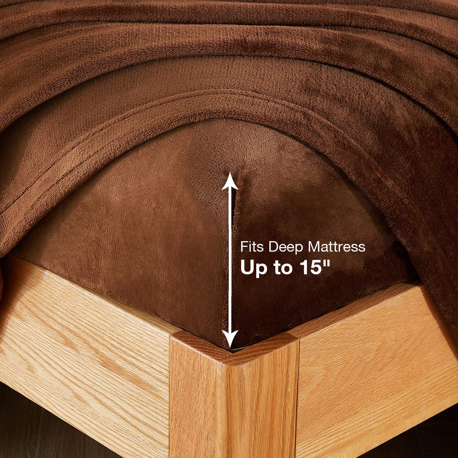 Maillard Brown Printed Micro Fleece Bed Sheet Set