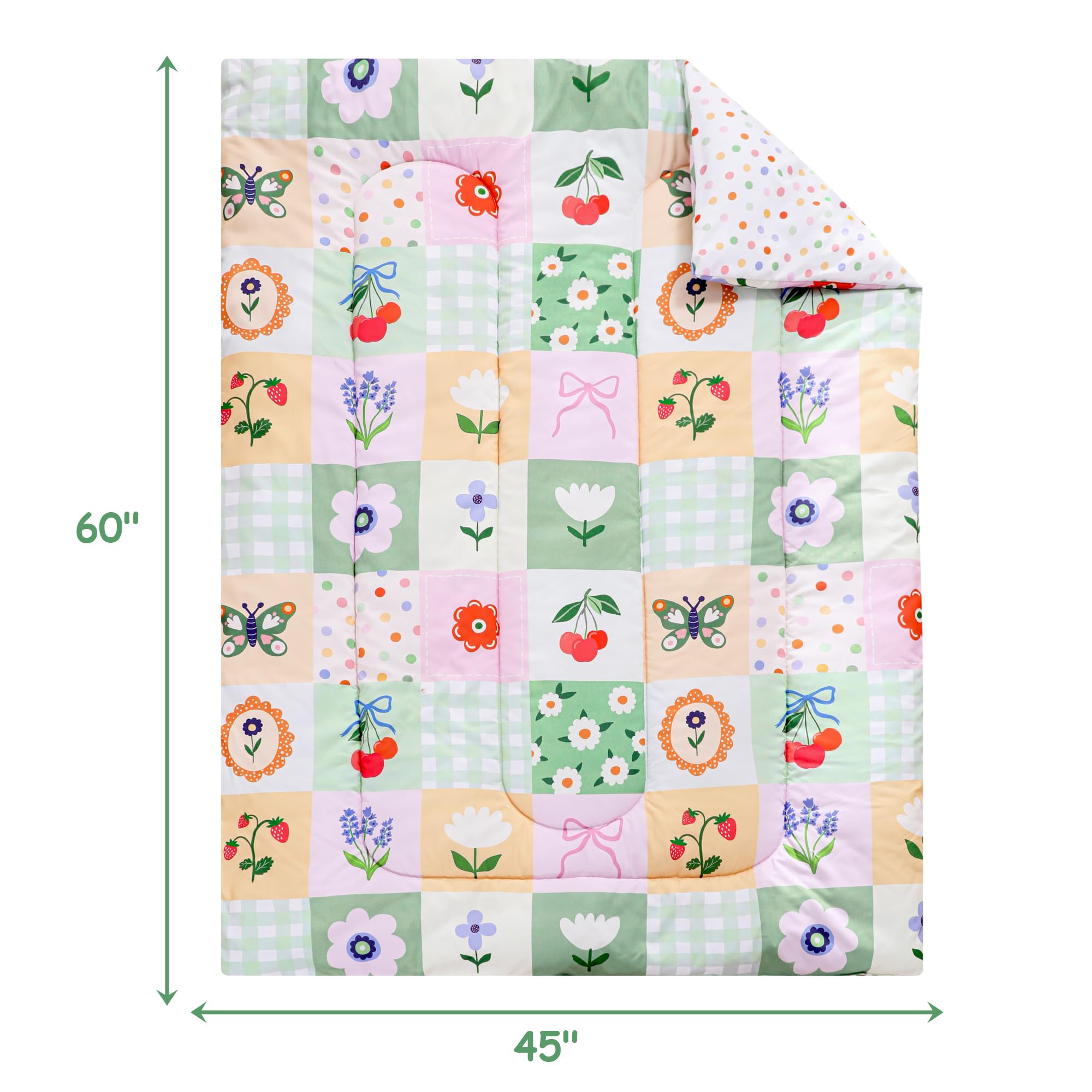 Floral Butterfly Toddler Comforter Set– 4 Piece