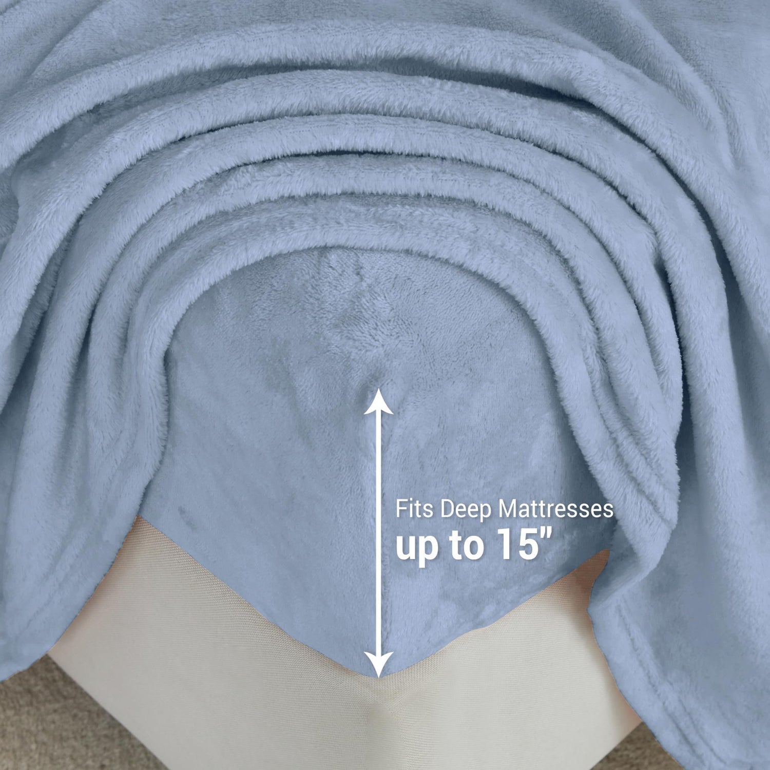 Pearl Blue Printed Micro Fleece Bed Sheet Set