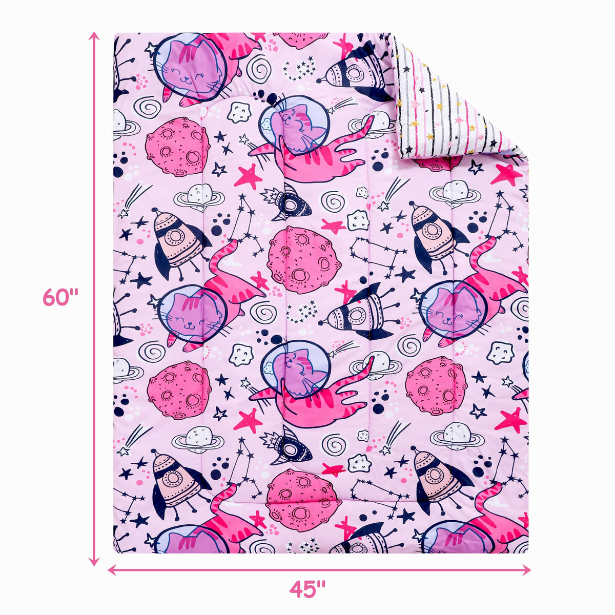 Space Cat Toddler Comforter Set– 4 Piece