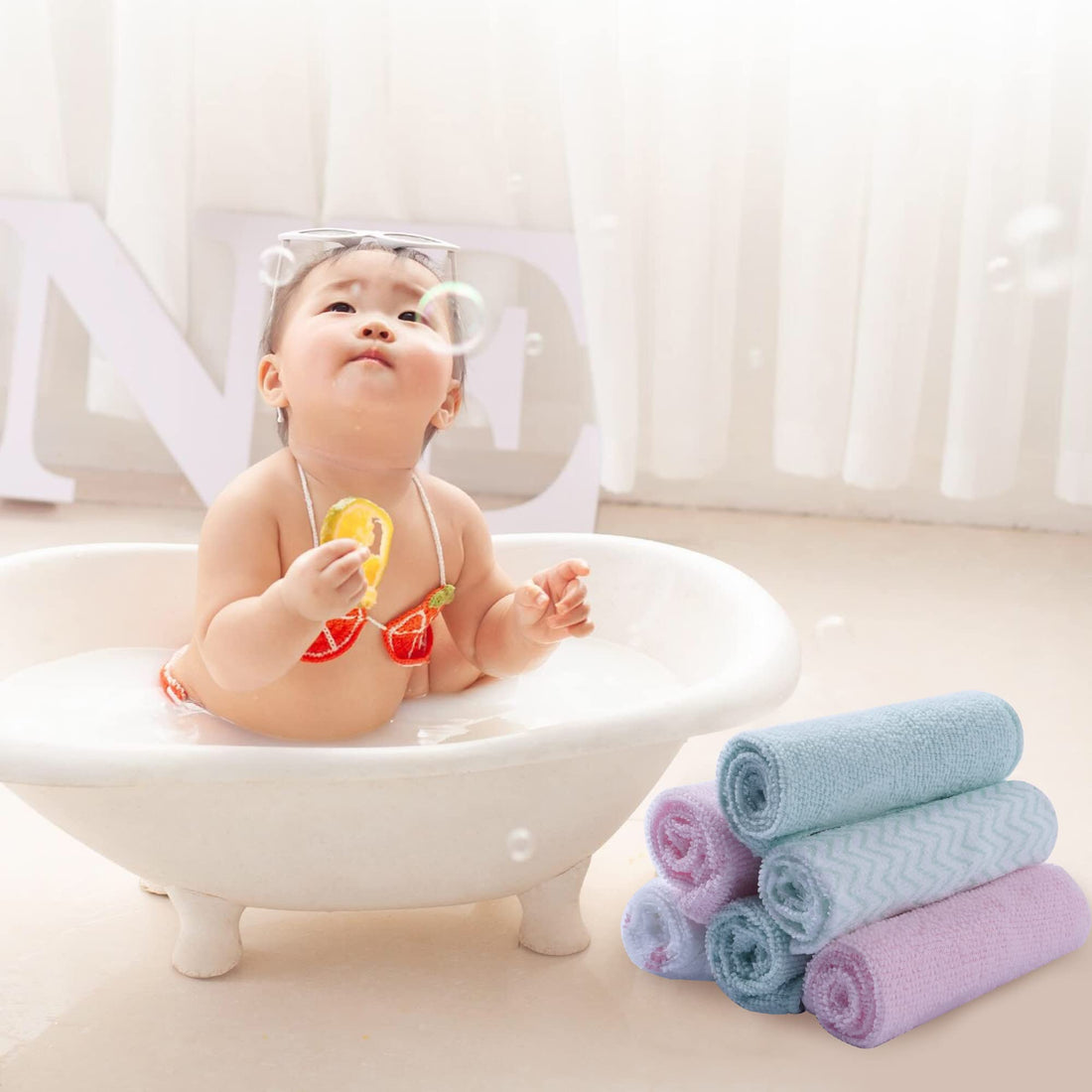 9x9 Unicorn Baby Washcloths