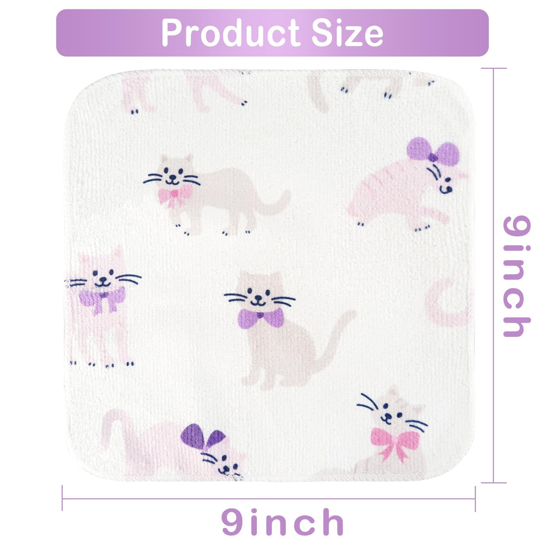 Purple-cat 9x9 Baby Washcloths