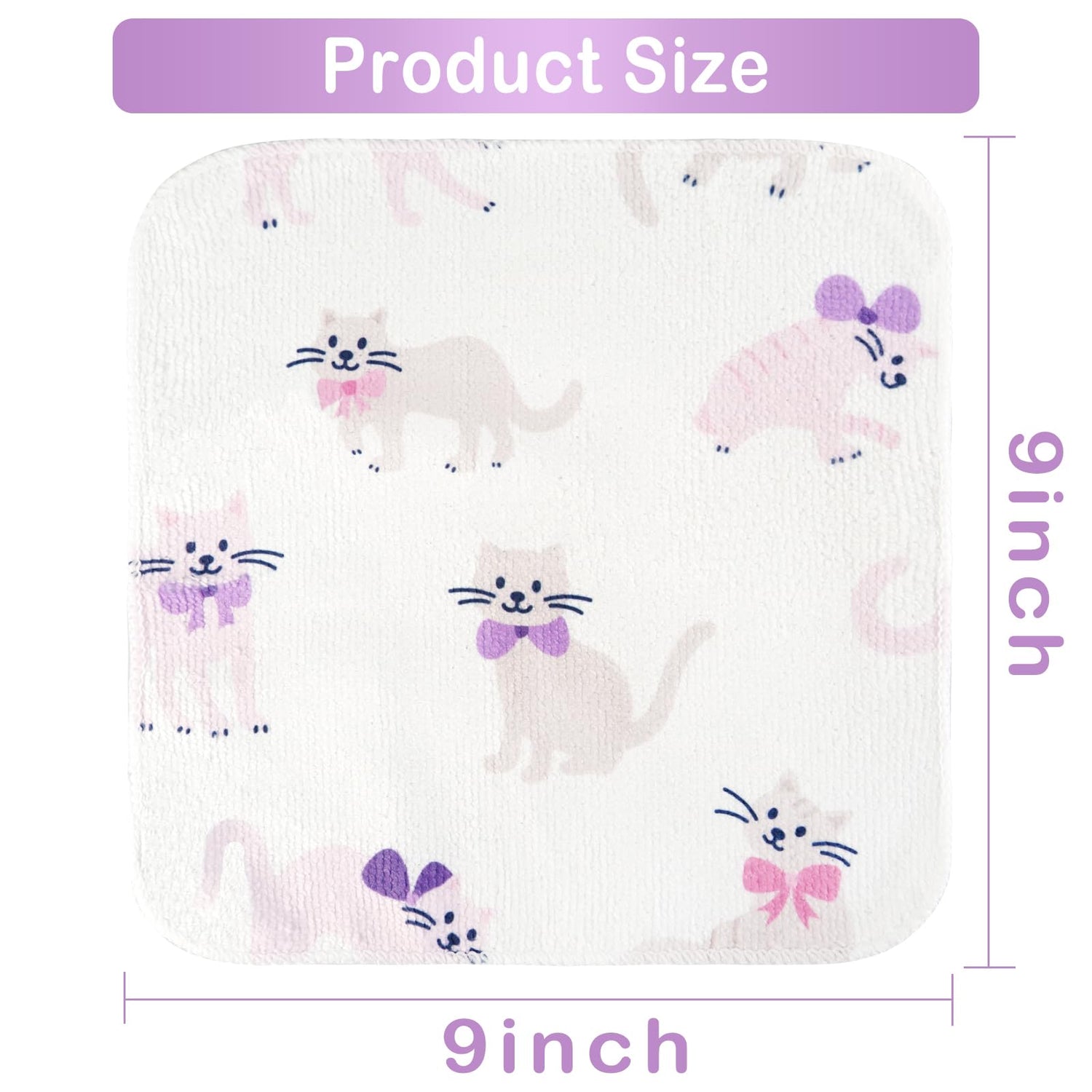 Purple-cat 9x9 Baby Washcloths