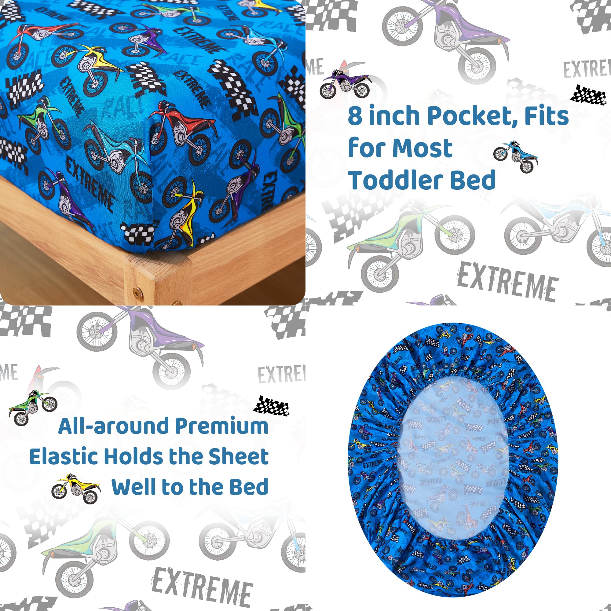 Motorcycle Comforter Set– 4 Piece