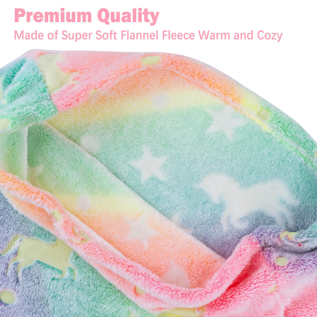 Multicolor Unicorn Kids Mermaid Tail Blanket