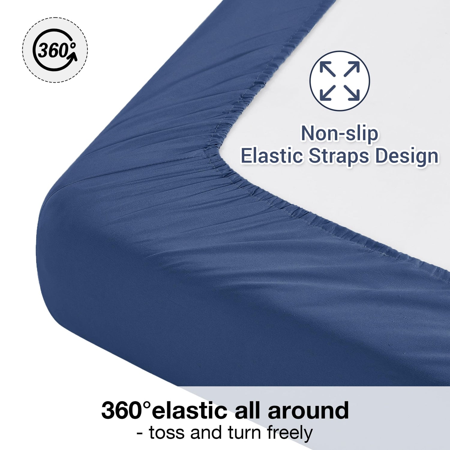 Viviland Bed Sheet Set - Soft Twin Bed Sheets - Brushed Microfiber Fitted Sheet with 15" Deep Pockets - Breathable 3 Pieces Sheet Set for Twin Bed - Bedding Sheets & Pillowcases, Navy