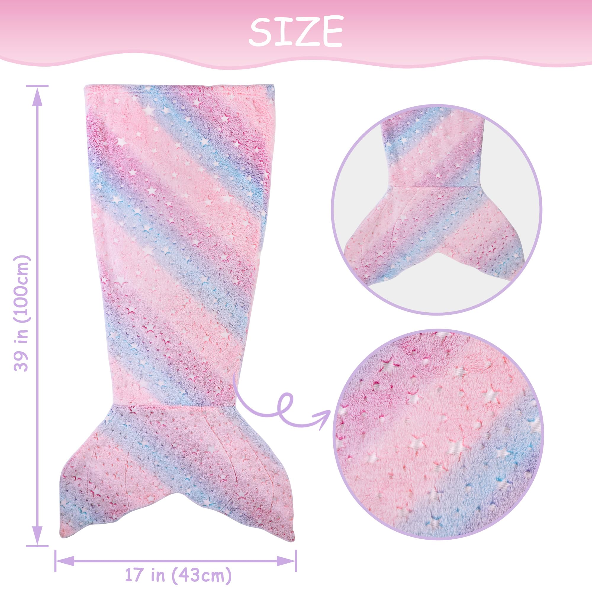 Multicolor Star Multicolor Star Kids Mermaid Tail Blanket