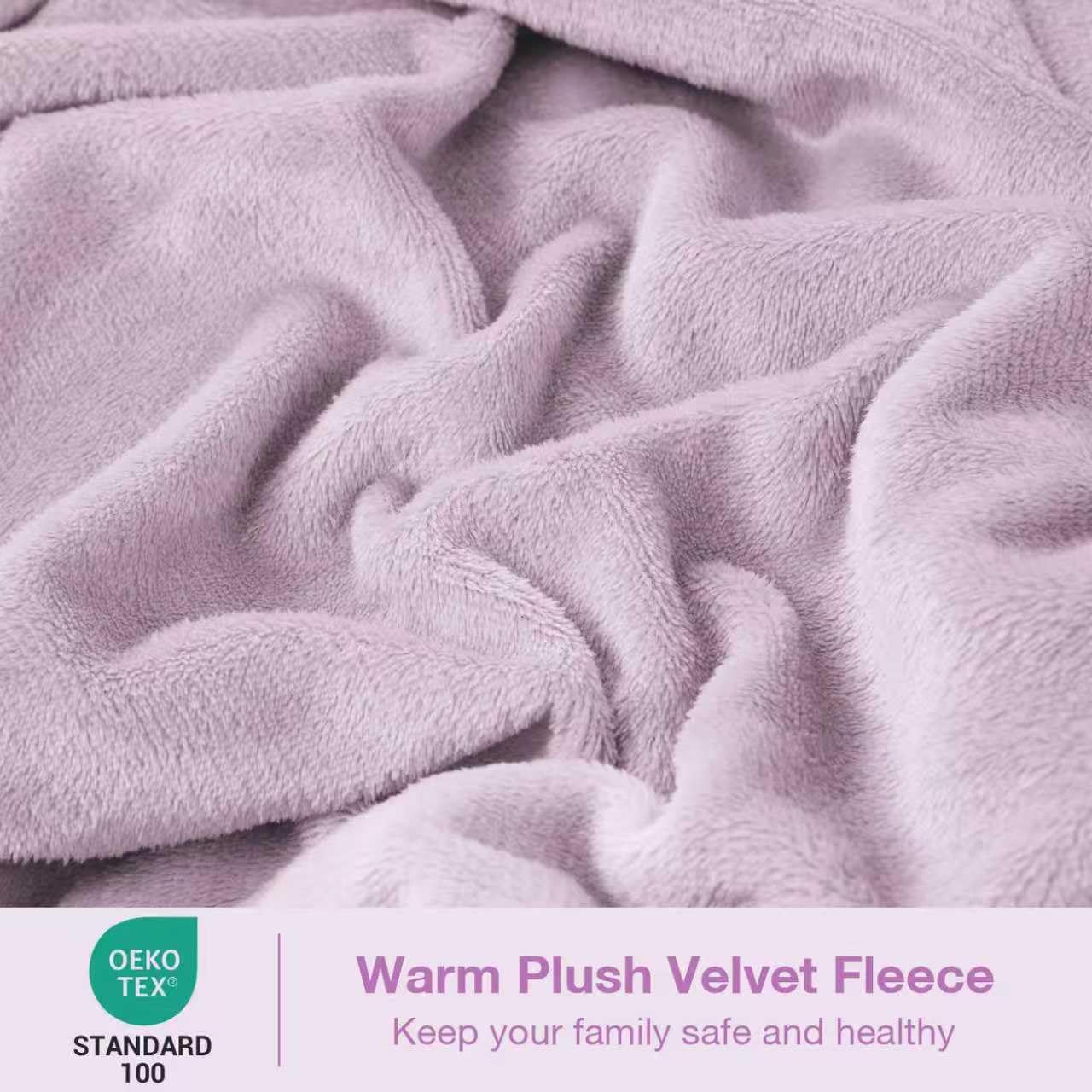 Violet Printed Micro Fleece Bed Sheet Set