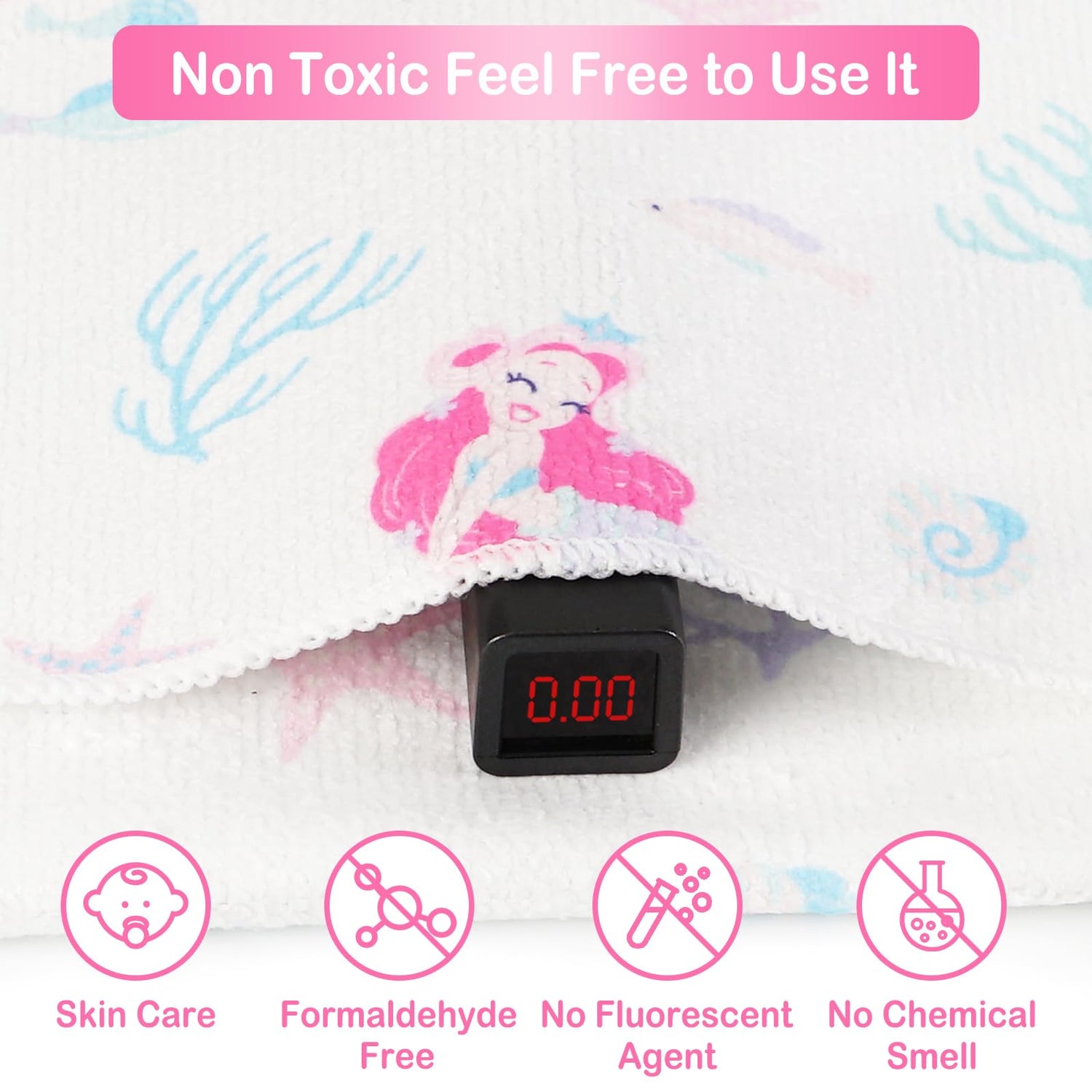 Pink-mermaid 9x9 Baby Washcloths