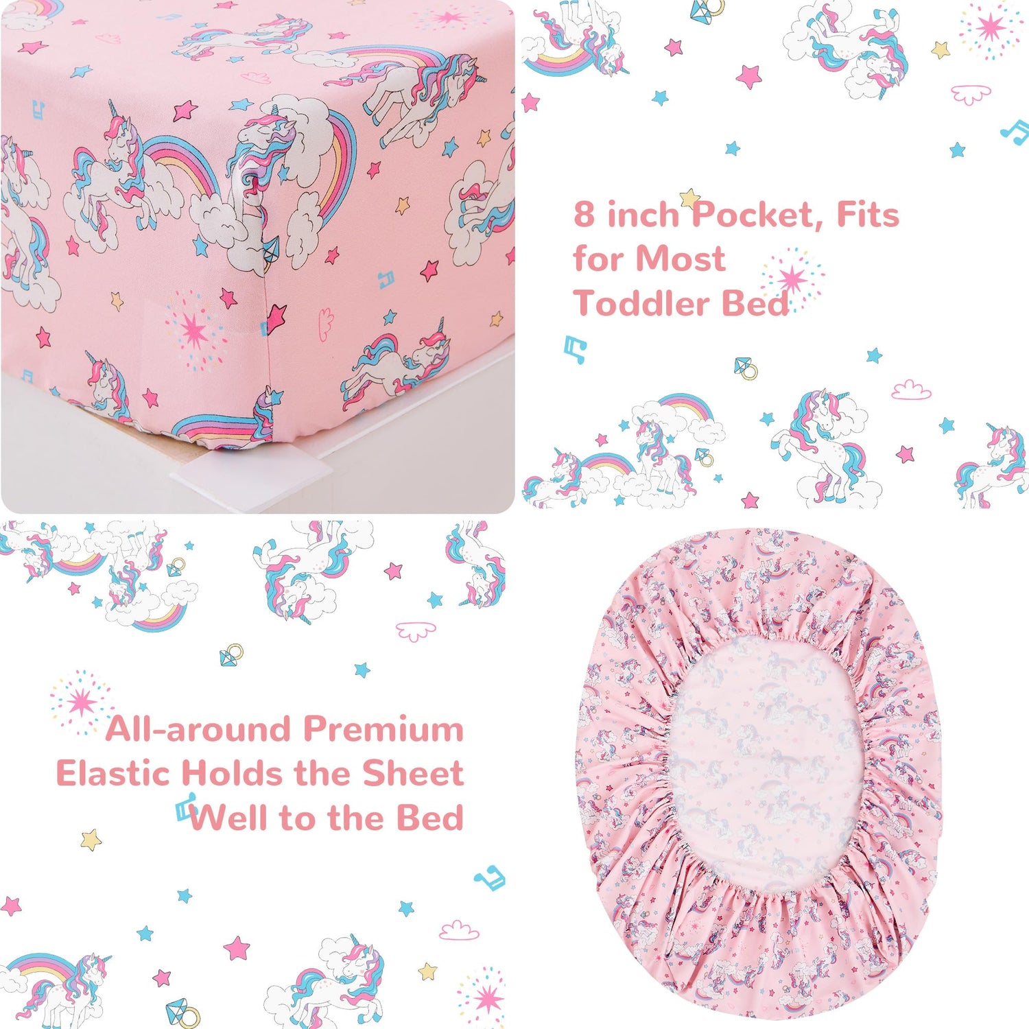 Unicorn Toddler Bedding Set for Girls