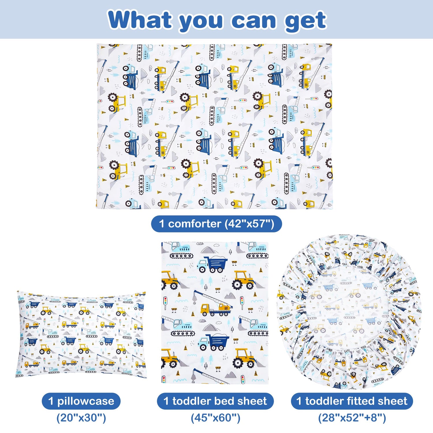 Truck Toddler Bedding Set for Boys